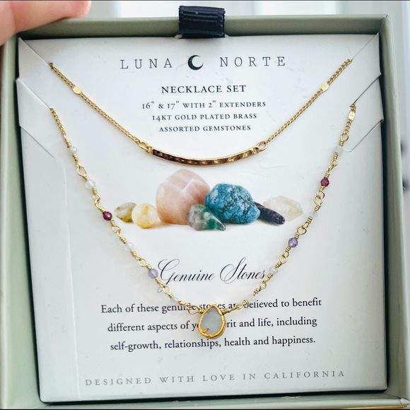 Luna norte moonstone necklace set Clearance